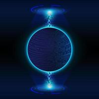 Modern Holographic Globe on Technology Background vector