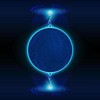 Modern Holographic Globe on Technology Background vector