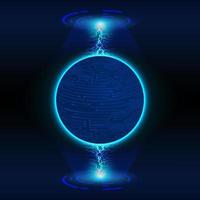 Modern Holographic Globe on Technology Background vector