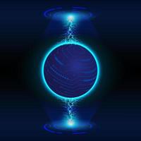 Modern Holographic Globe on Technology Background vector