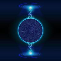 Modern Holographic Globe on Technology Background vector