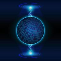 Modern Holographic Globe on Technology Background vector