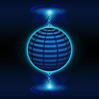 Modern Holographic Globe on Technology Background vector