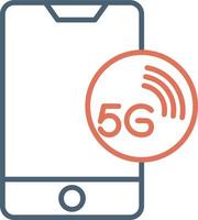 5g red en teléfono inteligente vector icono