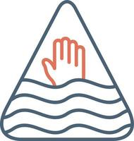 Deep Water Warning Sign Vector Icon