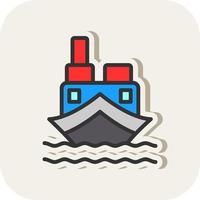 Cargo Boat Vector Icon Design