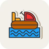 Bumper Boat Vector Icon Design