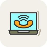 Online Call Vector Icon Design