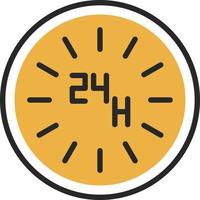 Diseño de icono de vector de 24 horas