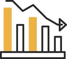 Fluctuation Down Vector Icon Design