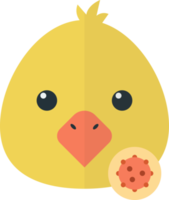 chicken and virus illustration in minimal style png