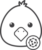 ilustración de pollo y virus en estilo minimalista png