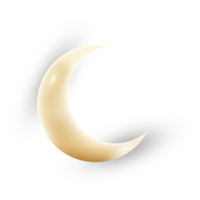 Ramadan 3D moon icon element on transparent background png