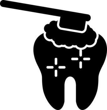 Tooth Cleaning Vector Icon