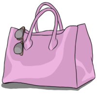 Hand drawn,Colorful bag design. png