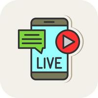 Live Streaming Vector Icon Design