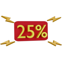 3d illustration alert 25 percent png