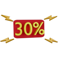 3d illustration alert 30 percent png