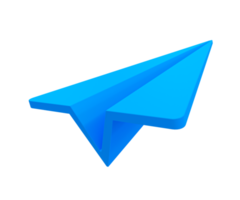 3d minimal online message sending. Online chatting icon. quick and fast online communication. Paper rocket icon. 3d illustration. png