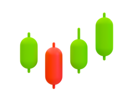 3d minimaal handel grafieken. voorraad markt stijgende lijn. voorraad markt analyse. mini voorraad markt diagram stijgend. 3d illustratie. png