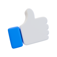 3d minimal thumbs up icon. like icon. Social media sign. 3d illustration. png