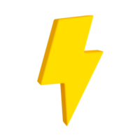 3d minimal elektrisch Symbol. elektrisch Schock. Blitz Symbol. 3d Illustration. png