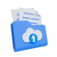 3d minimal file document upload icon. Cloud computing concept. laptop with an upload icon and progress bar. 3d illustration. png