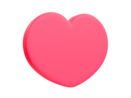 3d minimal romantic  relationship. pink heart icon. 3d illustration. png