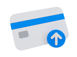 3d minimal Upload credit card information. credit card transaction icon. credit card with an up arrow. 3d illustration. png