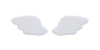 3d minimal blanc aile. mignonne blanc aile. 3d illustration. png
