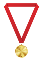 Gold medal with red ribbon png