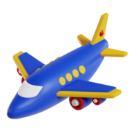 avión 3d viaje y fiesta ilustración png