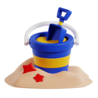 Sand bucket 3d travel and holiday illustration png
