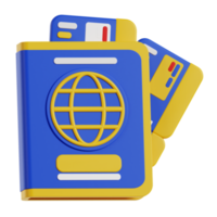 Passport 3d travel and holiday illustration png