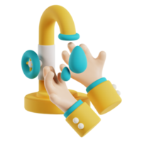 mano gesto wudhu Lavado mano 3d Ramadán icono png