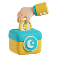 Donation box infaq 3d ramadan icon png