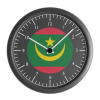 Wall clock with the flag of Mauritania png