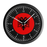 Mauer Uhr mit das Flagge von Albanien png