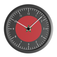 Mauer Uhr mit das Flagge von Marokko png