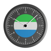 Mauer Uhr mit das Flagge von Sierra leone png