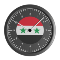 Mauer Uhr mit das Flagge von Syrien png