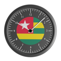 Wall clock with the flag of Togo png