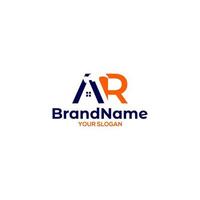 AR Hammer Construction Logo Design Vector