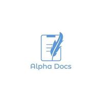 pluma docs logo diseño vector