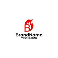 B Fire Flare Logo Design vector