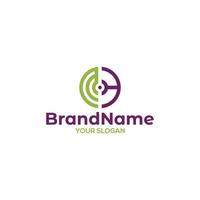 Circle Initial M and H Logo Design Vector