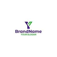 Initial Y with negative space initial F logo Design vector
