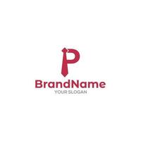 P Tie Logo Design Vector