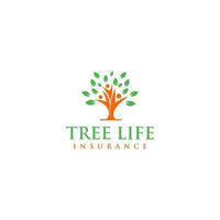 Tree Life Insurance Logo Design Vector