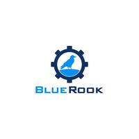 Blue Rook Gear Logo Design Vector